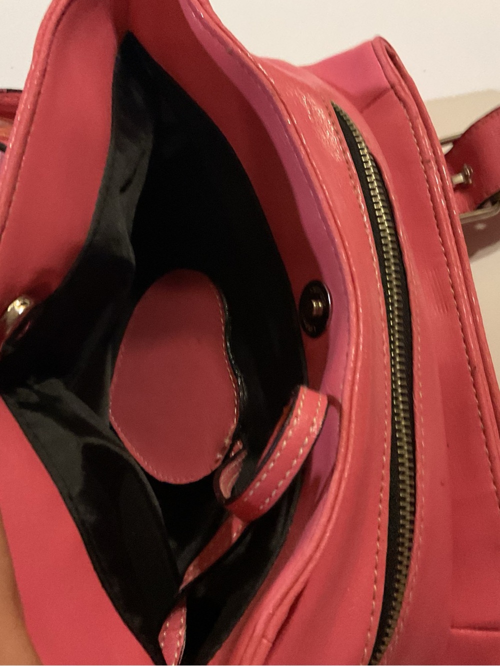 Vintage Y2K Bubblegum Pink Satchel Grommet Bag Heart Mirror Charm McBling - Picture 5 of 10